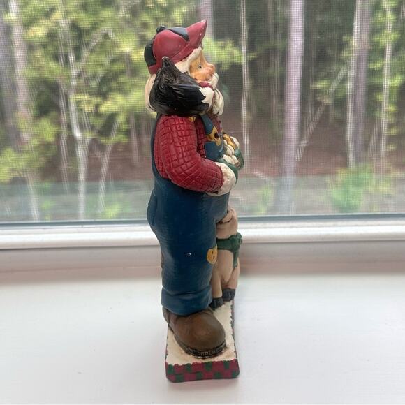 Vintage Midwest of Cannon Falls Santa Christmas Farmer Overalls Eggs Chicken Pig - Picture 3 of 9